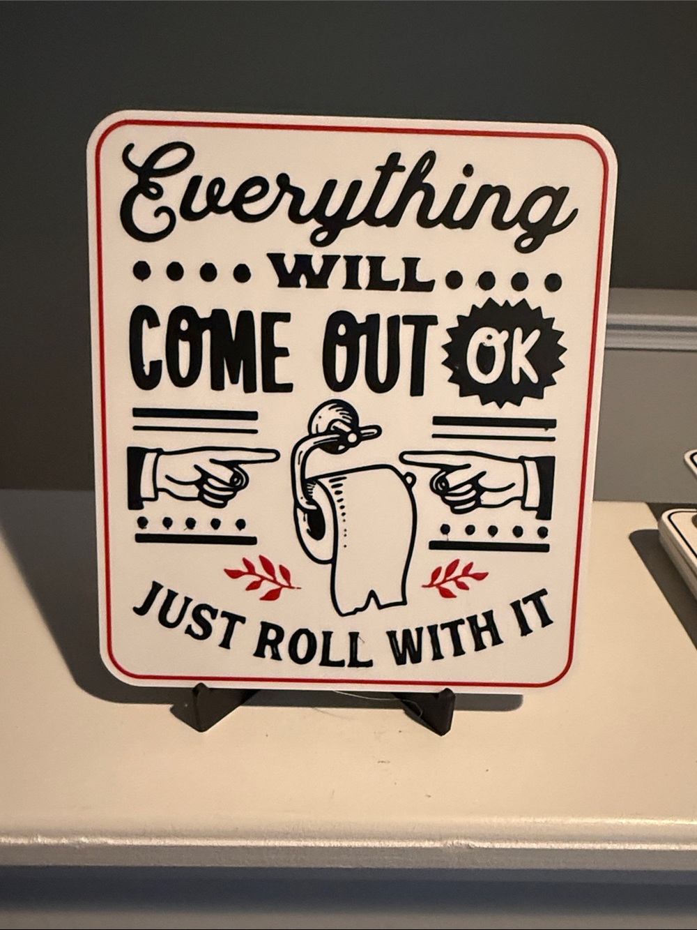 Funny Bathroom Wall Sign Set - with display stands - Picture 11 of 11